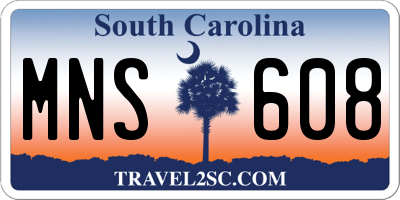 SC license plate MNS608