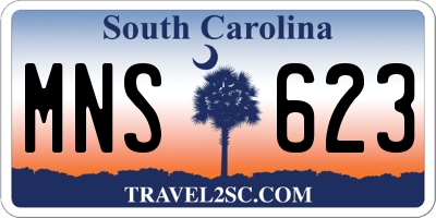 SC license plate MNS623