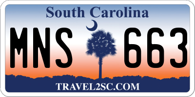 SC license plate MNS663