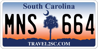 SC license plate MNS664