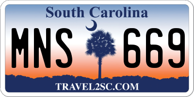SC license plate MNS669