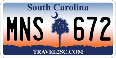 SC license plate MNS672