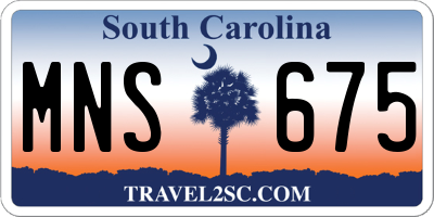 SC license plate MNS675