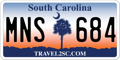 SC license plate MNS684