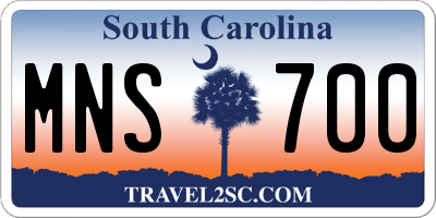 SC license plate MNS700