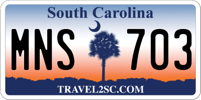 SC license plate MNS703