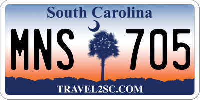 SC license plate MNS705