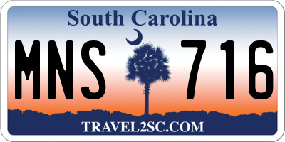 SC license plate MNS716