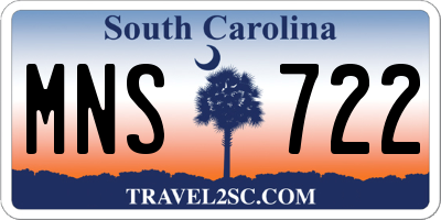 SC license plate MNS722