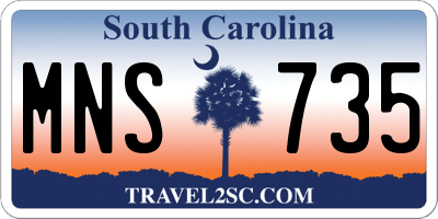 SC license plate MNS735