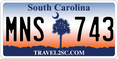 SC license plate MNS743