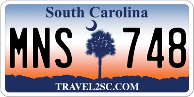 SC license plate MNS748