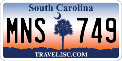 SC license plate MNS749