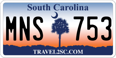 SC license plate MNS753