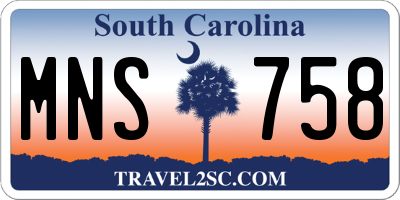 SC license plate MNS758