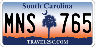 SC license plate MNS765