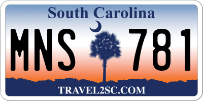 SC license plate MNS781