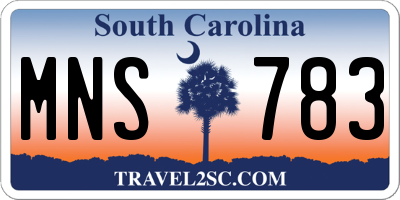 SC license plate MNS783