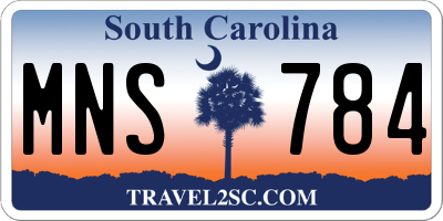 SC license plate MNS784