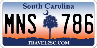 SC license plate MNS786