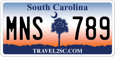 SC license plate MNS789