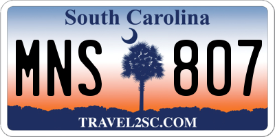SC license plate MNS807
