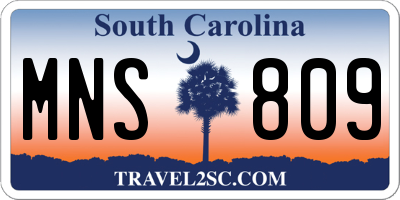 SC license plate MNS809