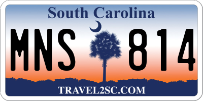 SC license plate MNS814