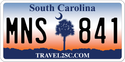 SC license plate MNS841