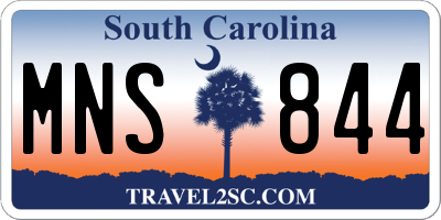 SC license plate MNS844