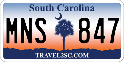SC license plate MNS847