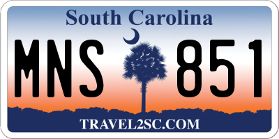 SC license plate MNS851