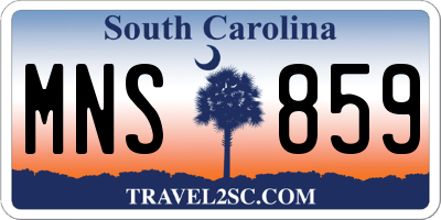 SC license plate MNS859