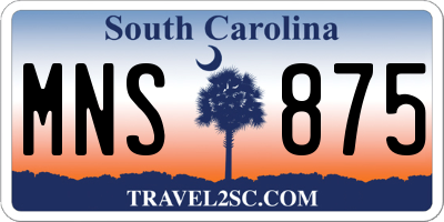SC license plate MNS875