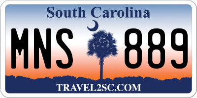 SC license plate MNS889