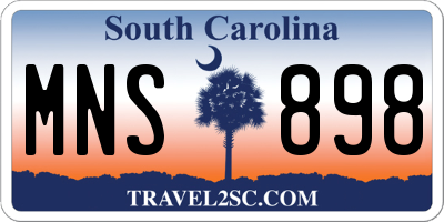 SC license plate MNS898