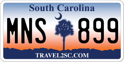SC license plate MNS899