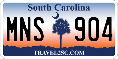 SC license plate MNS904