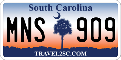SC license plate MNS909