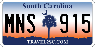 SC license plate MNS915