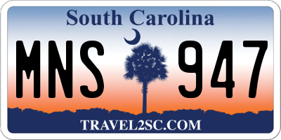 SC license plate MNS947