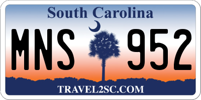 SC license plate MNS952