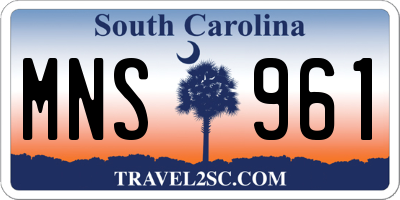 SC license plate MNS961