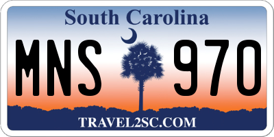 SC license plate MNS970