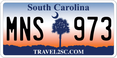 SC license plate MNS973
