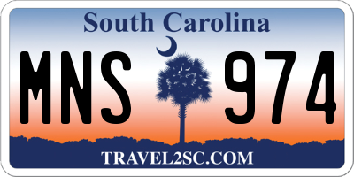 SC license plate MNS974