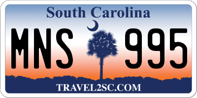 SC license plate MNS995