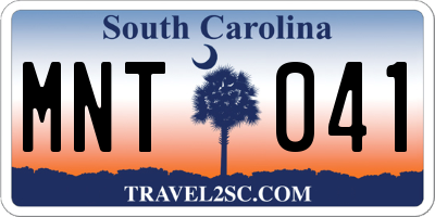 SC license plate MNT041