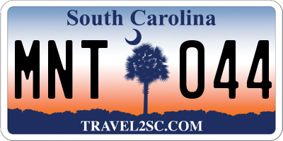 SC license plate MNT044