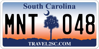 SC license plate MNT048